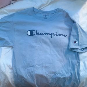 blue champion shirt !